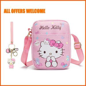 Mini Crossbody Bag Adjustable PU Leather Shoulder Purse Keychain